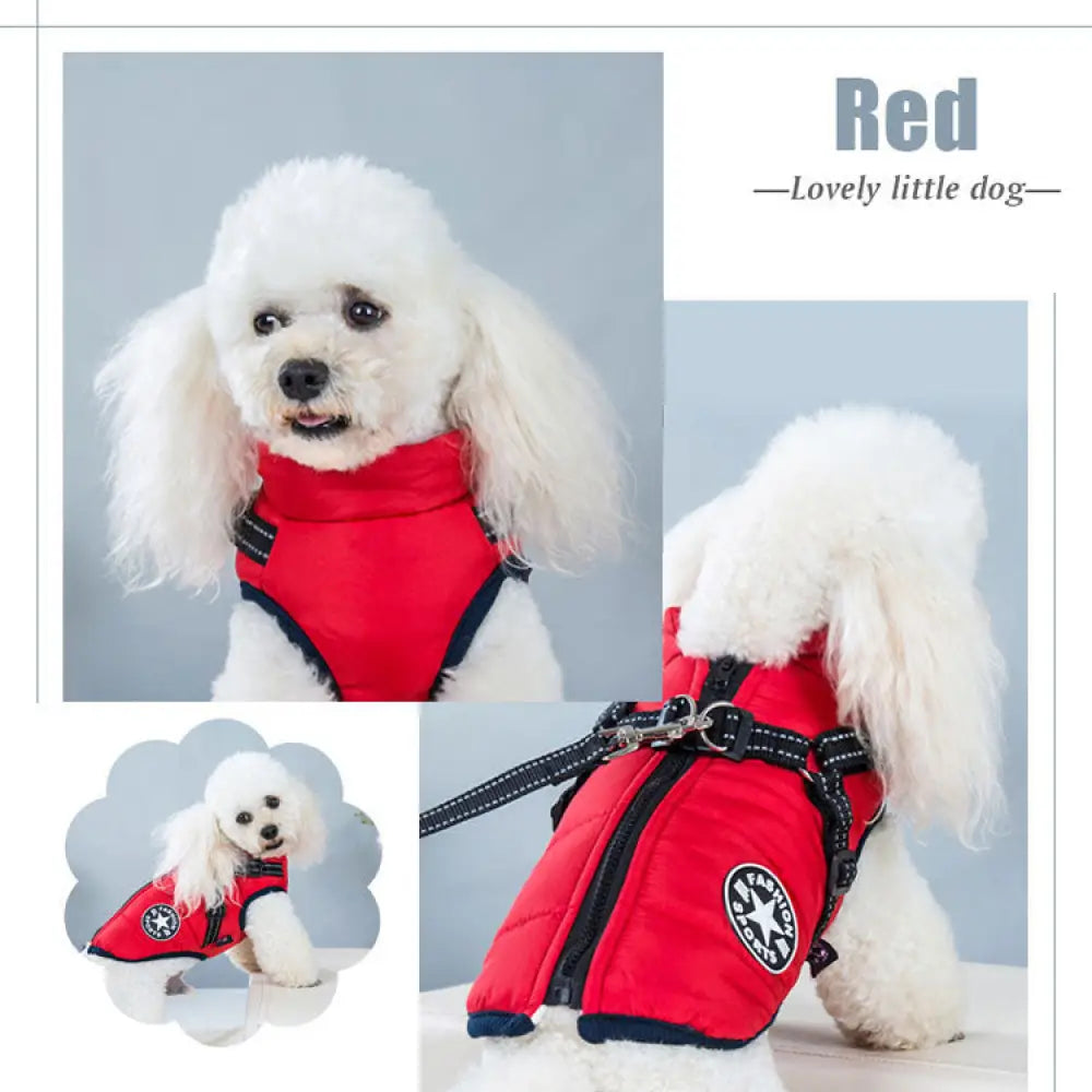 犬 服 ウエア ベスト 犬の服 秋冬 背中開き タンクトップ ジャケット アウター ハーネス付き ファスナー ジッパー ダウン風 暖かい ドッグウェア あったか 散歩着 お出かけ 撥水 着せやすい 裏起毛 フリース ボア 防寒 かわいい