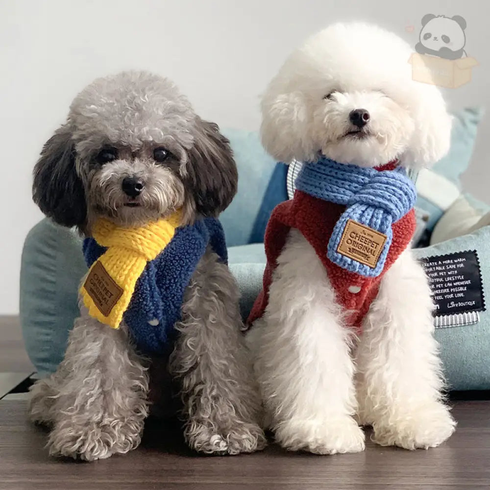 犬服 ウール スカーフ ドッグウィア アクセサリー ペット服 犬用 柔らかい マフラー 厚手 可愛い 暖かい オシャレS～M ペット用品＞ウェア
