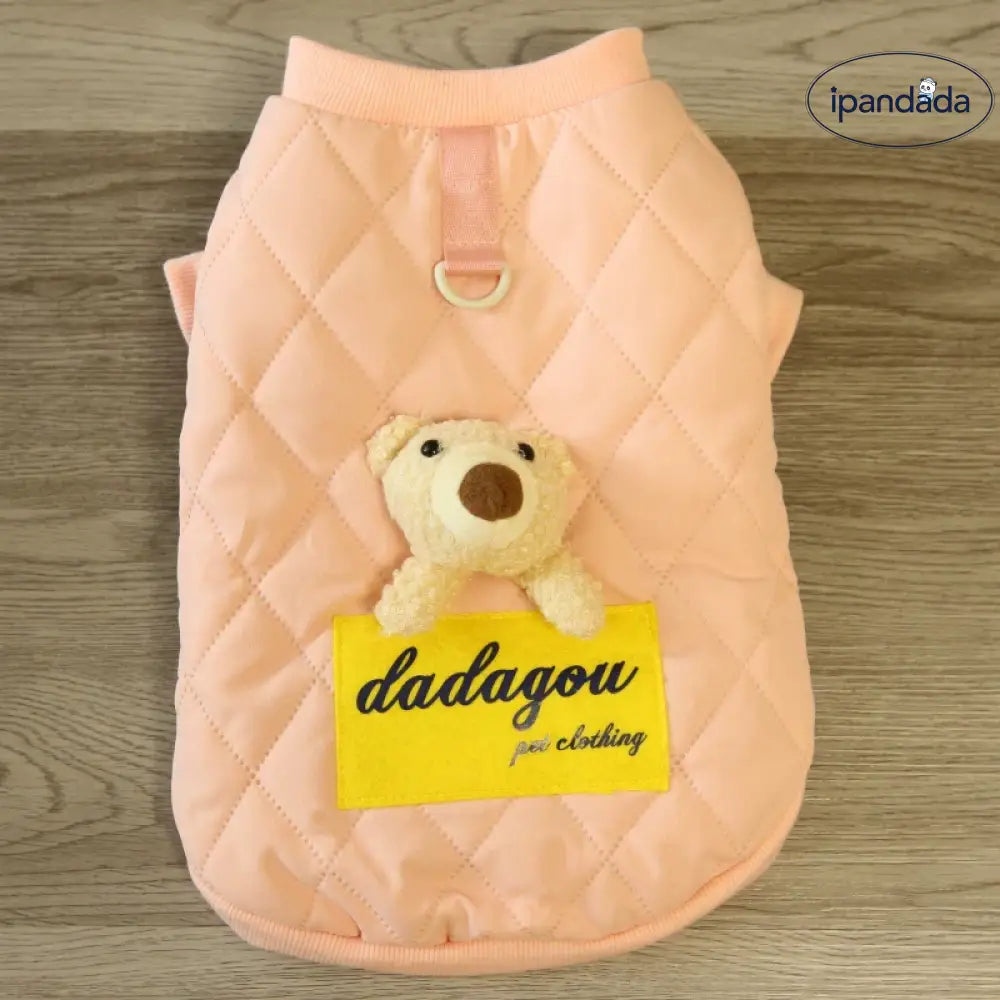 犬用 秋冬用 ペット服 保温 かわいい クマ 厚手 リード付き ダウンジャケット ビションフリーゼ テディベア ペット服 冬用 ID3783
