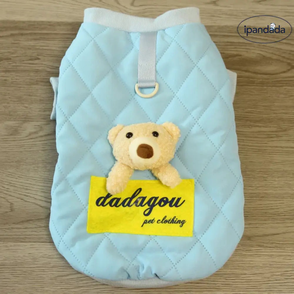 犬用 秋冬用 ペット服 保温 かわいい クマ 厚手 リード付き ダウンジャケット ビションフリーゼ テディベア ペット服 冬用 ID3783