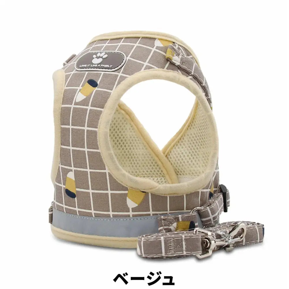 犬 ハーネス リード 小型犬 中型犬 猫 おしゃれ かわいい 脱げない メッシュ チワワ 胴輪 散歩 マジックテープ ベージュ ピンク グレー フィット 安全 キャット お洒落 はーねす おでかけ 子犬 子ネコ 成犬用 こねこ