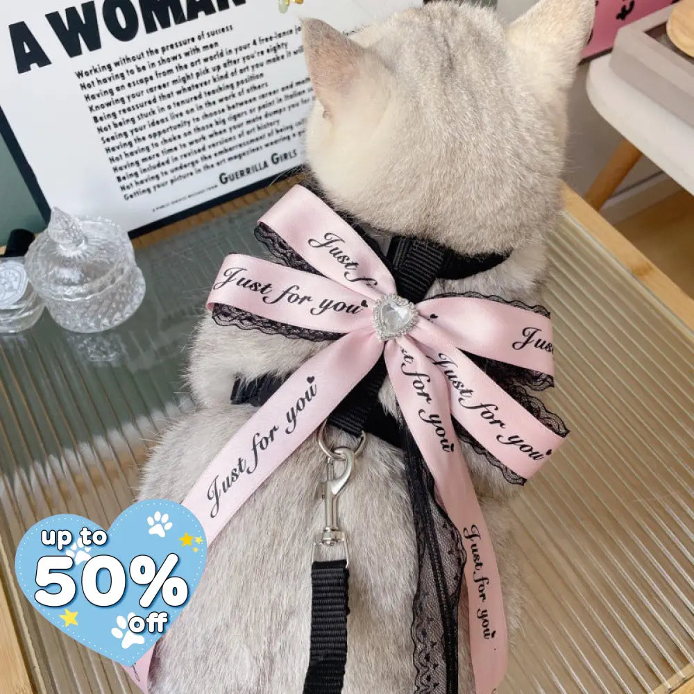 犬 ハーネス 小型犬 中型犬 おしゃれ かわいい 脱げない アルファベットリボン ペットハーネス 猫 犬用 ペット 散歩 補助 リード付き ID4676