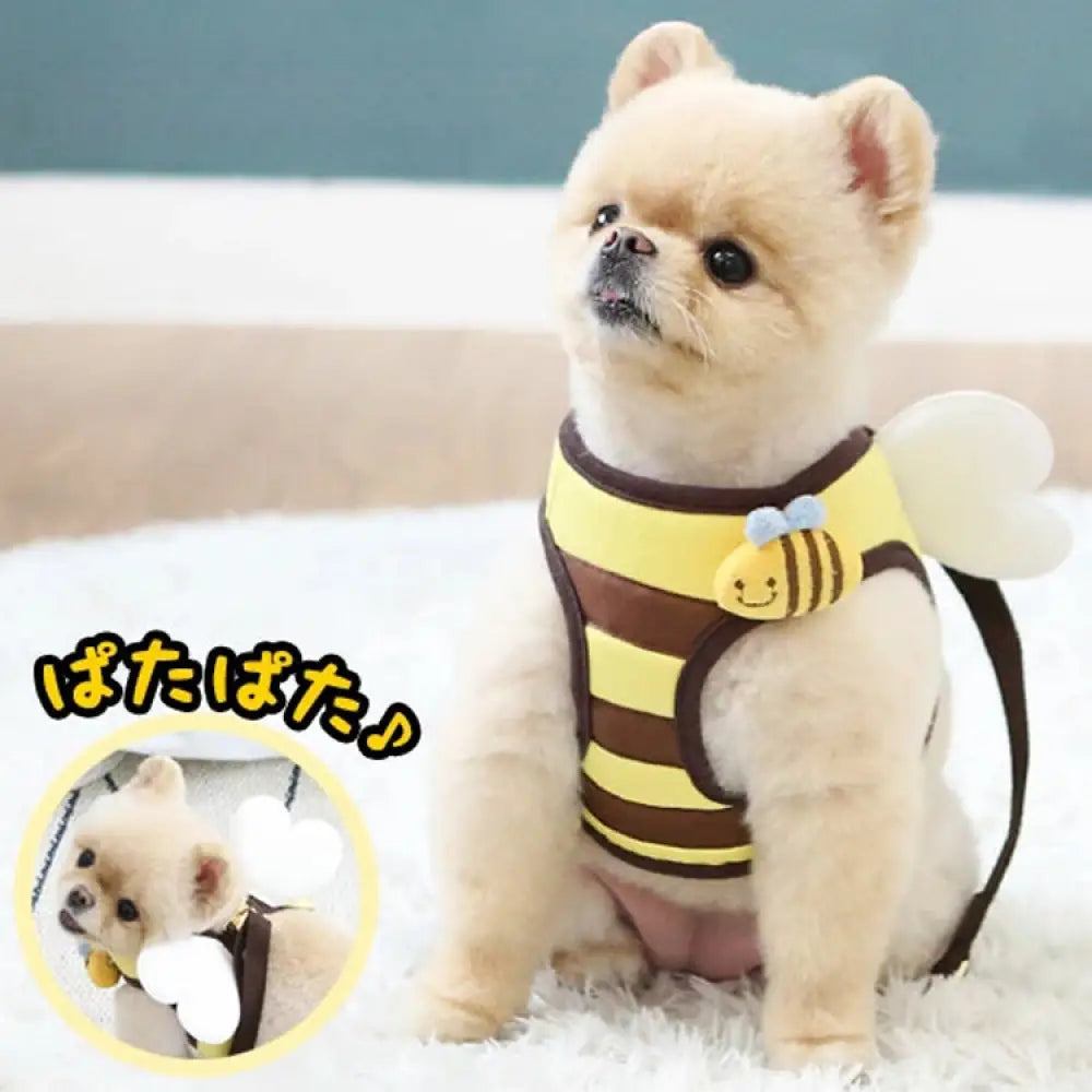 ID874 犬 ハーネス 羽付き ミツバチ お出かけ 散歩 胴輪 ペット用品 かわいい 人気 新作 小型犬 セール お出かけ イツドッグ ペット用品＞ハーネス・リード