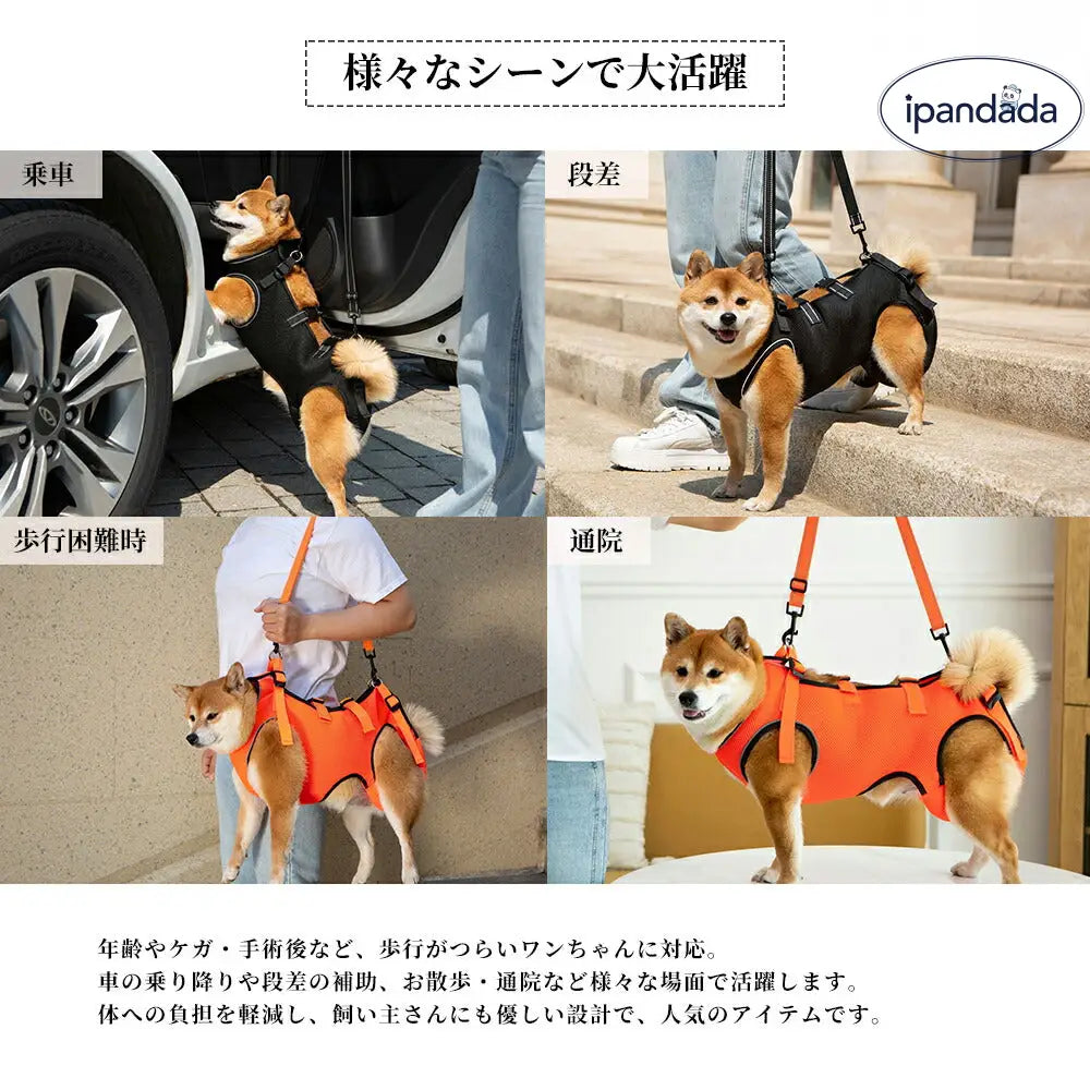 犬 介護 ハーネス 夏用 通気性 全身調整可能 犬用 介護ハーネス メッシュ 老犬 補助ハーネス 歩行補助 シニア犬 小~大型犬 手術後 リハビリ 介護用品 歩けない 蒸れにくい 胴輪 お出かけ 散歩用 補助ベルトID2216