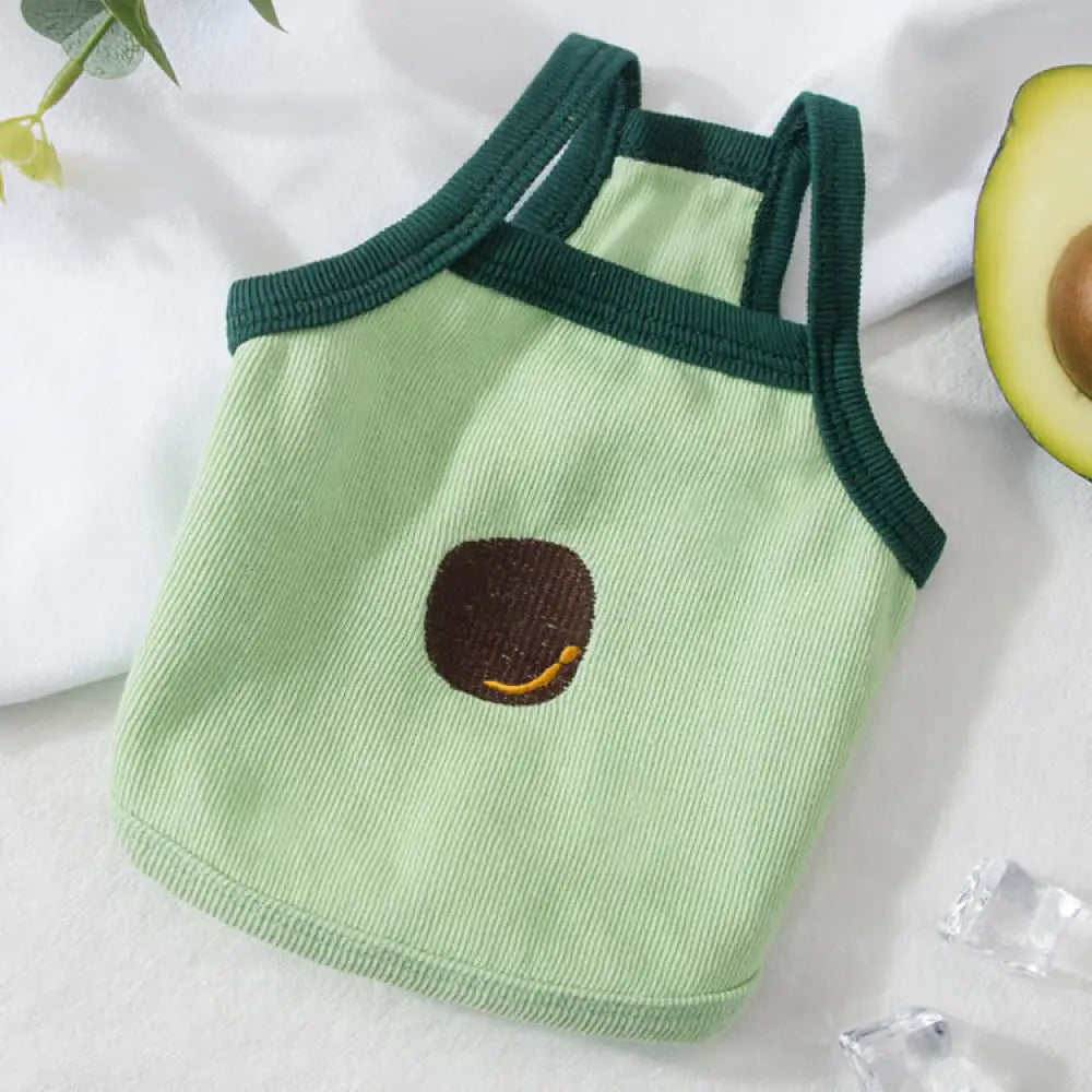 ID1175 犬猫服 夏用 アボカド柄 ノンスリップベスト トイプードル ビション 子犬 子猫 薄手 通気性 洗える XS～XXLサイズ 写真通り① / XS ペット用品＞おもちゃ