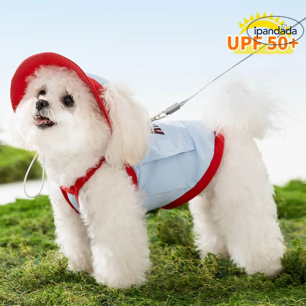 ID1253 犬 猫 ペット 夏 クール 冷却 保冷 散熱 ひんやり 服 衣類 ベスト 調節可能リード 保冷剤付き UVカット 日よけ アウトドア 人気 おすすめ ペット用品＞ウェア