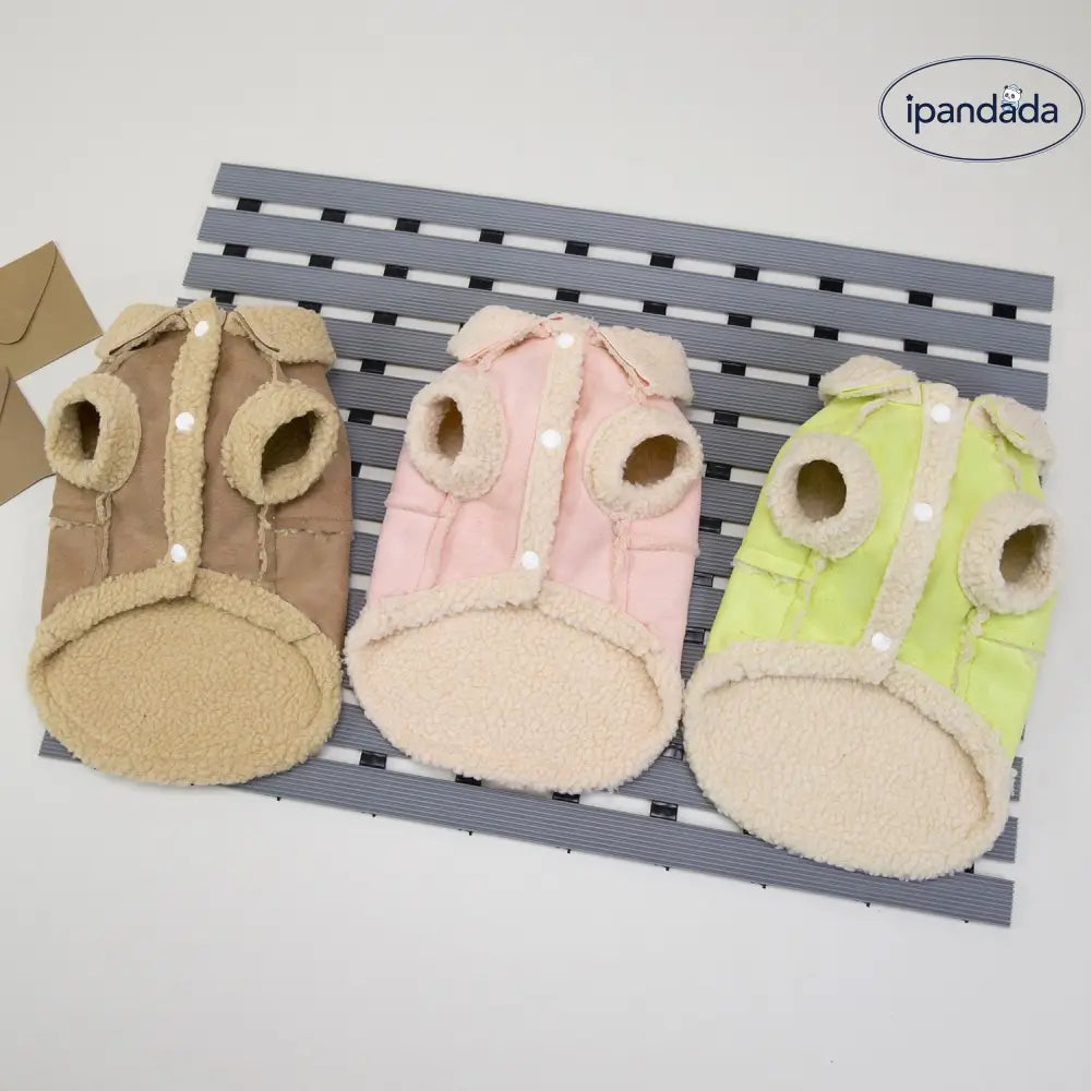 犬用 2脚服 秋冬用 加厚 保温 防寒 ペット 猫用 ビション フリーゼ テディ ベア シープスキン スエード コート ID2550