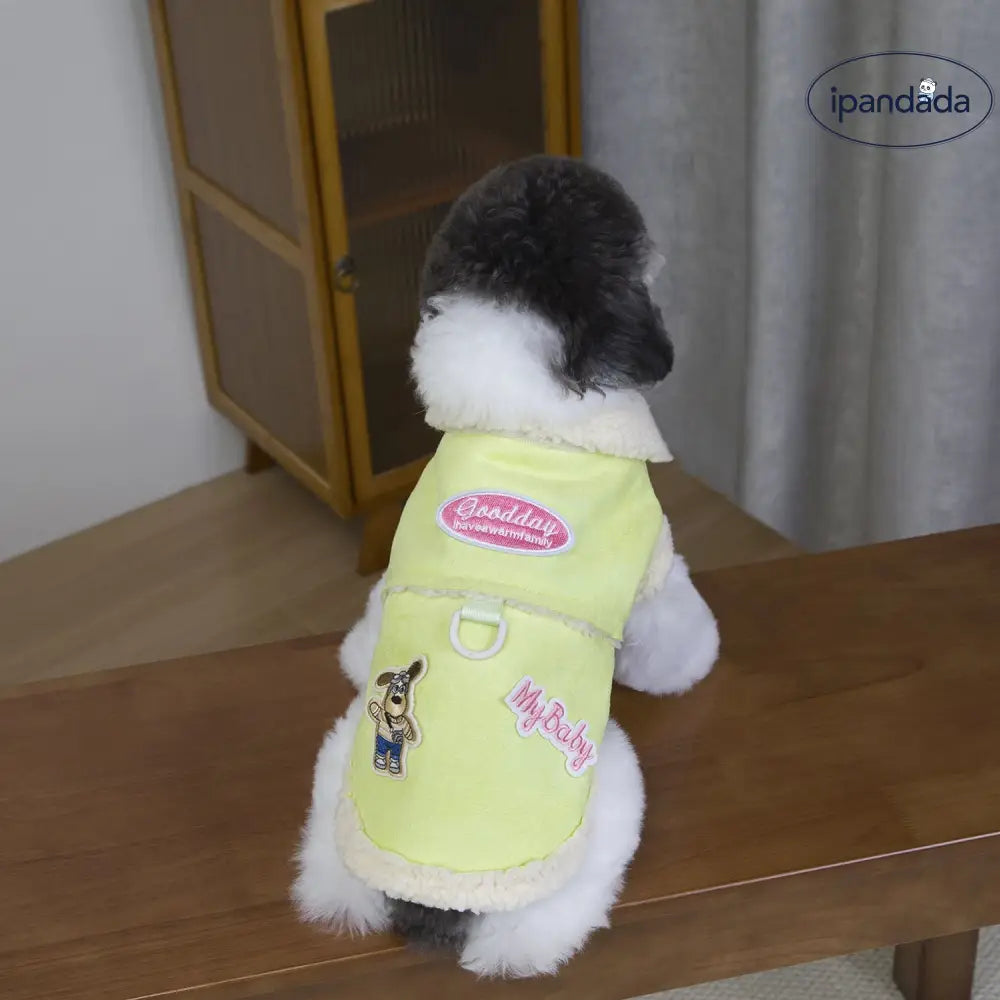 犬用 2脚服 秋冬用 加厚 保温 防寒 ペット 猫用 ビション フリーゼ テディ ベア シープスキン スエード コート ID2550