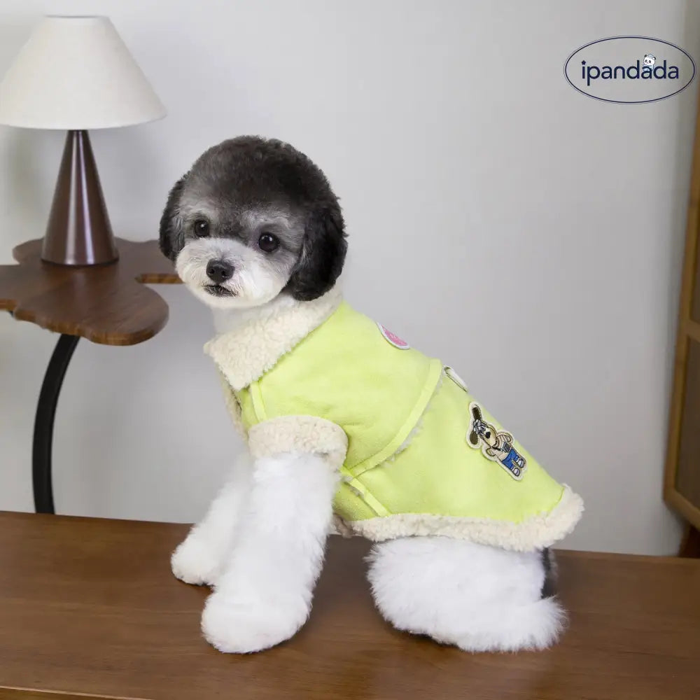 犬用 2脚服 秋冬用 加厚 保温 防寒 ペット 猫用 ビション フリーゼ テディ ベア シープスキン スエード コート ID2550