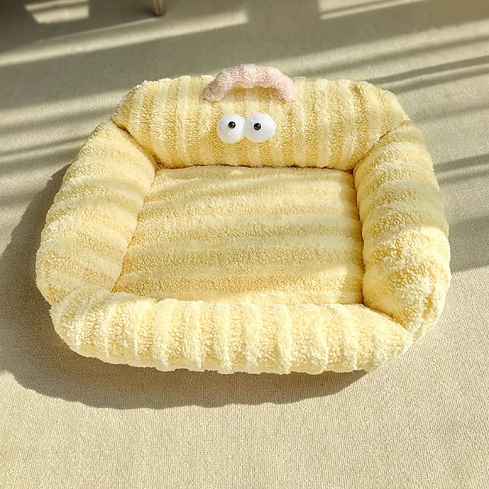 犬用 ベッド 冬用 暖かい ペット ソファ 小型犬 用 ベッド マット ソフトマット 冬用 子犬 専用 ベッド 猫用 ベッド ID2116 イエロー / S ペット用品>ベッド・ハウス