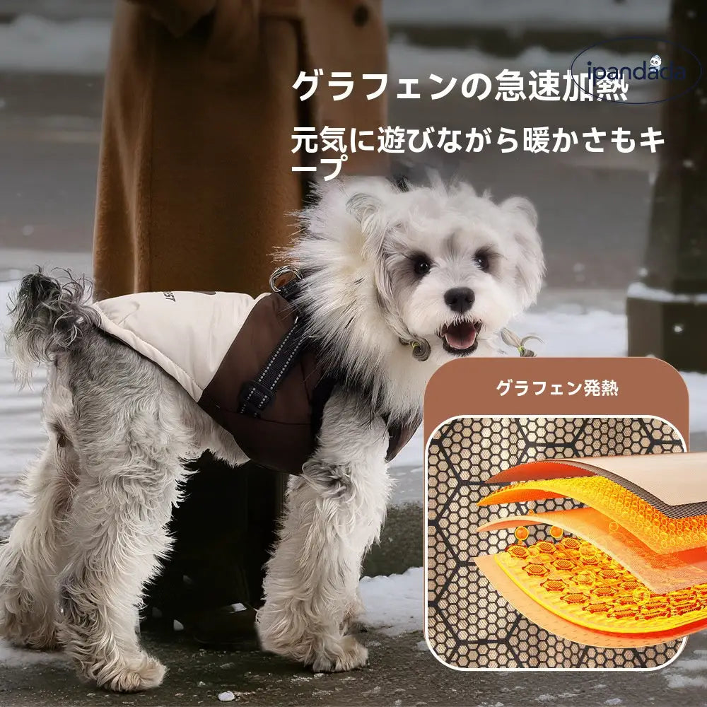 犬用 ダウン風 コート フード付き 加厚 防寒 ジャケット ペットウェア 冬 あったか クリスマスプレゼント にも最適 おしゃれ 散歩服 小型犬 中型犬 アウター ID3413