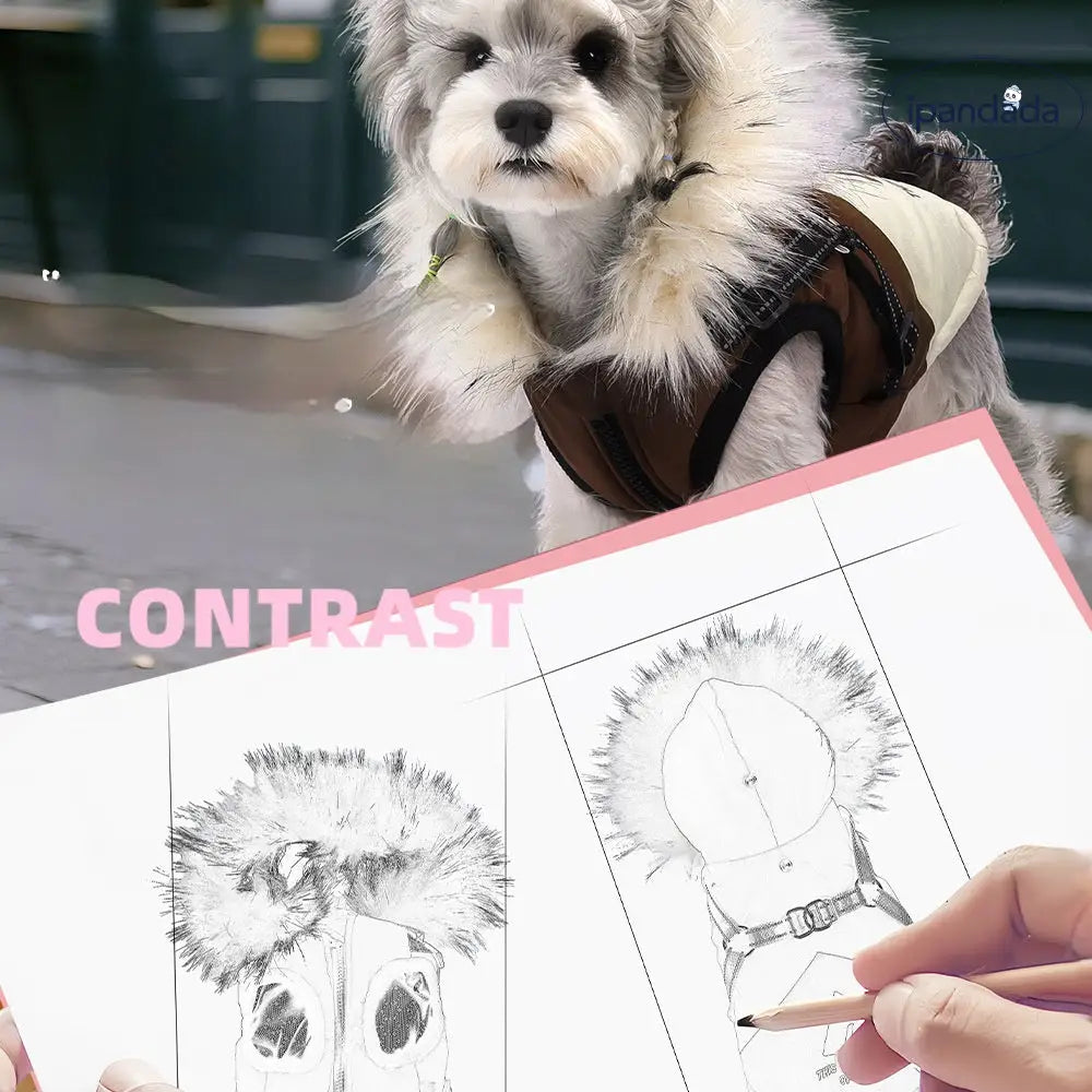 犬用 ダウン風 コート フード付き 加厚 防寒 ジャケット ペットウェア 冬 あったか クリスマスプレゼント にも最適 おしゃれ 散歩服 小型犬 中型犬 アウター ID3413