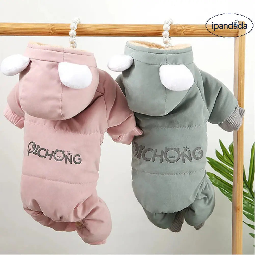 犬用 ダウンジャケット 四足服 冬用 加厚 保温 コート テディ 猫 ビーグル フレンチブル 秋冬 ペット服 ID3002