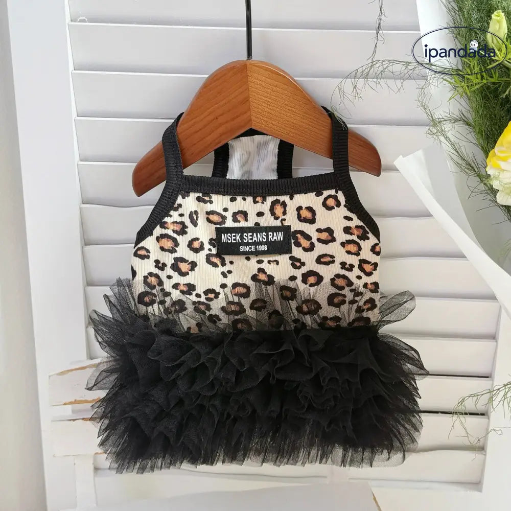 犬用 フェア リースパゲッティドレス ヒョウ柄 メッシュ 毛が抜けにくい テディベア ビション フィービー 猫用 ヒョウ柄デザイン ID2279