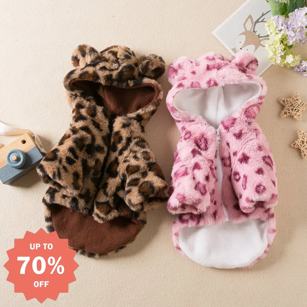 犬用 服 春秋用 ヒョウ柄 ジャケット 厚手 テディ シュナウザー ポメラニアン チワワ ペット用 トレンドウェア ID2303