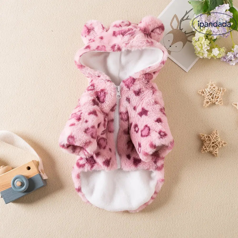 犬用 服 春秋用 ヒョウ柄 ジャケット 厚手 テディ シュナウザー ポメラニアン チワワ ペット用 トレンドウェア ID2303
