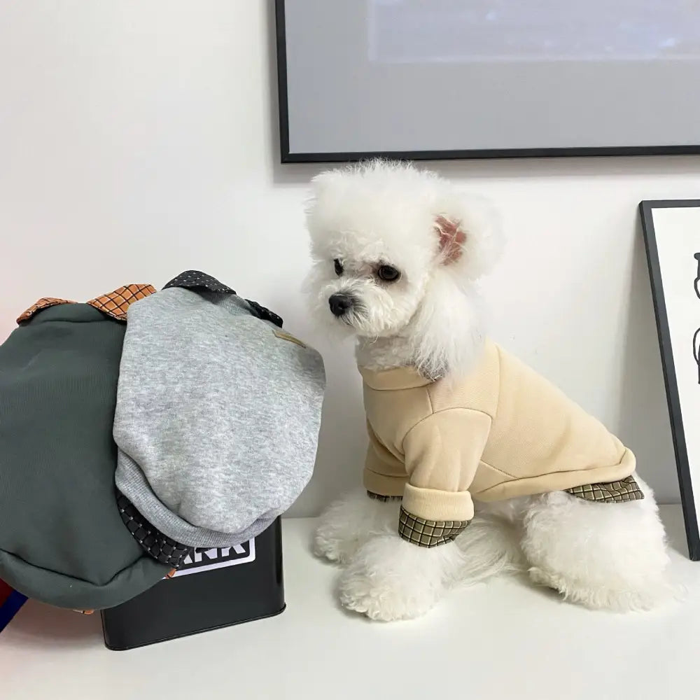 犬用 服 ペットウェア 秋冬用 テディベア 猫用 ペット服 冬用 フェイクツーピース ポロ襟 小熊 2足 セーター  ペット用 ID2309
