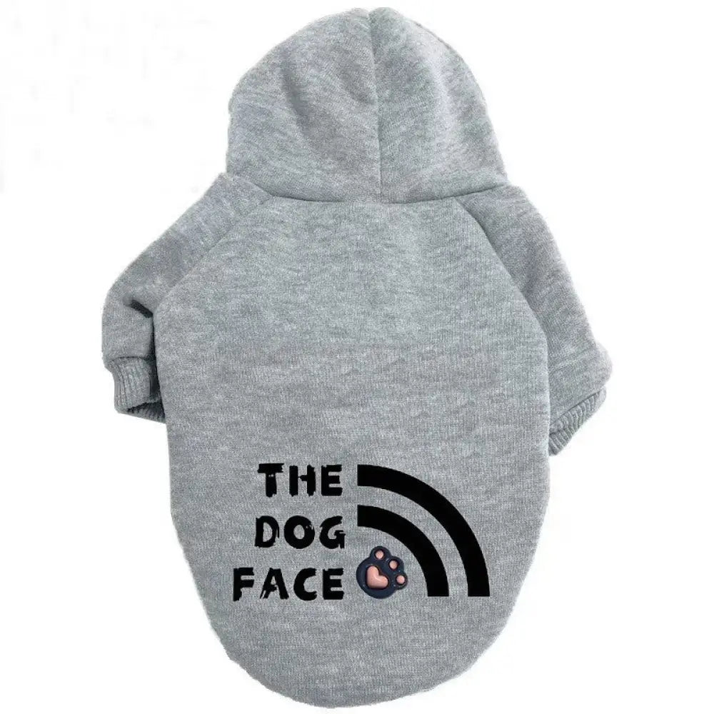 犬用 服 秋用 ペット サモエド 大型犬 保温 裏起毛 パーカー ID3601 グレー / XS