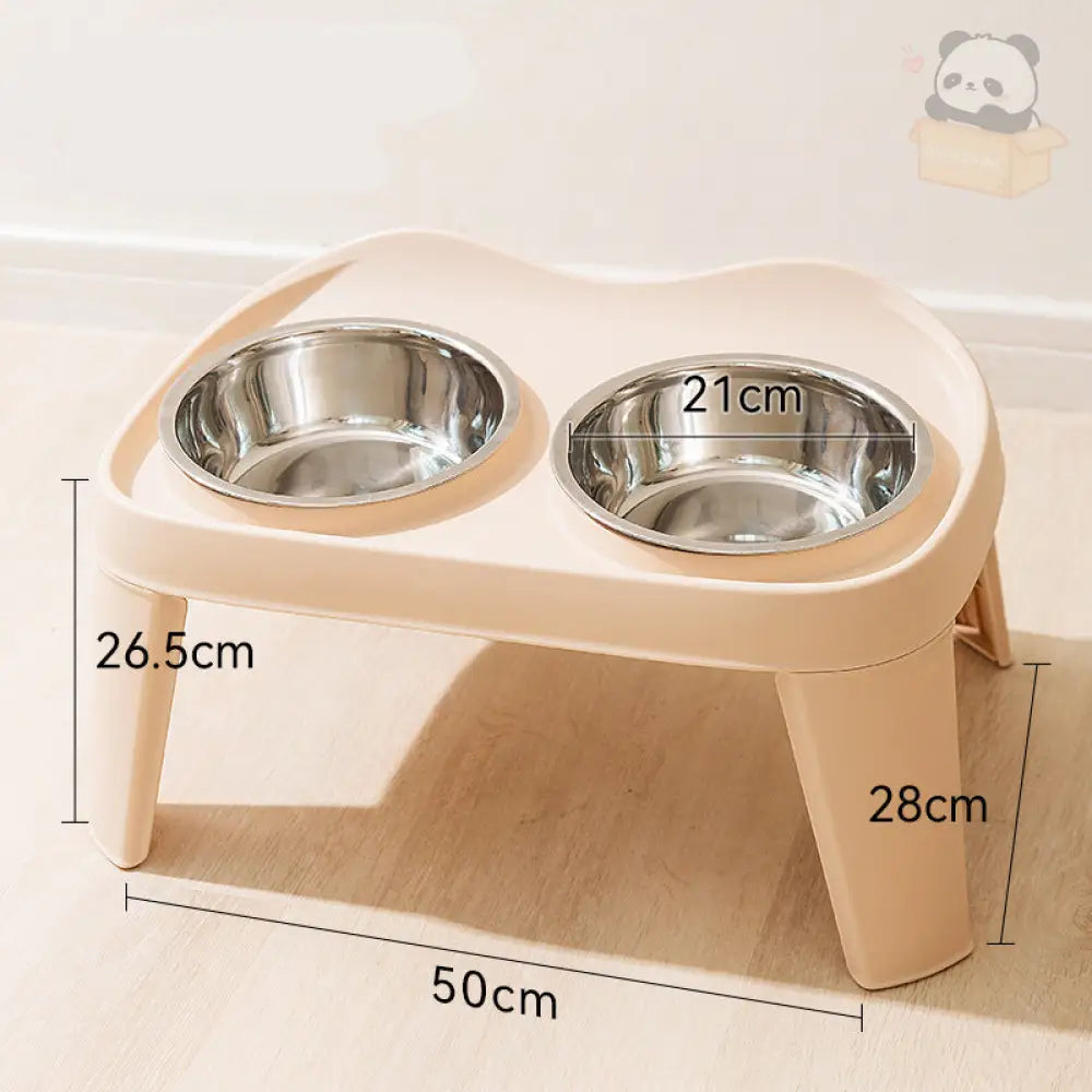 犬用 フードボウル 早食い防止 食器スタンド 水飲み 犬用食器 えさ エサ 選べる2色 ステンレス 折り畳み ベージュ【ステンレスボウル】 / L ペット用品＞おもちゃ