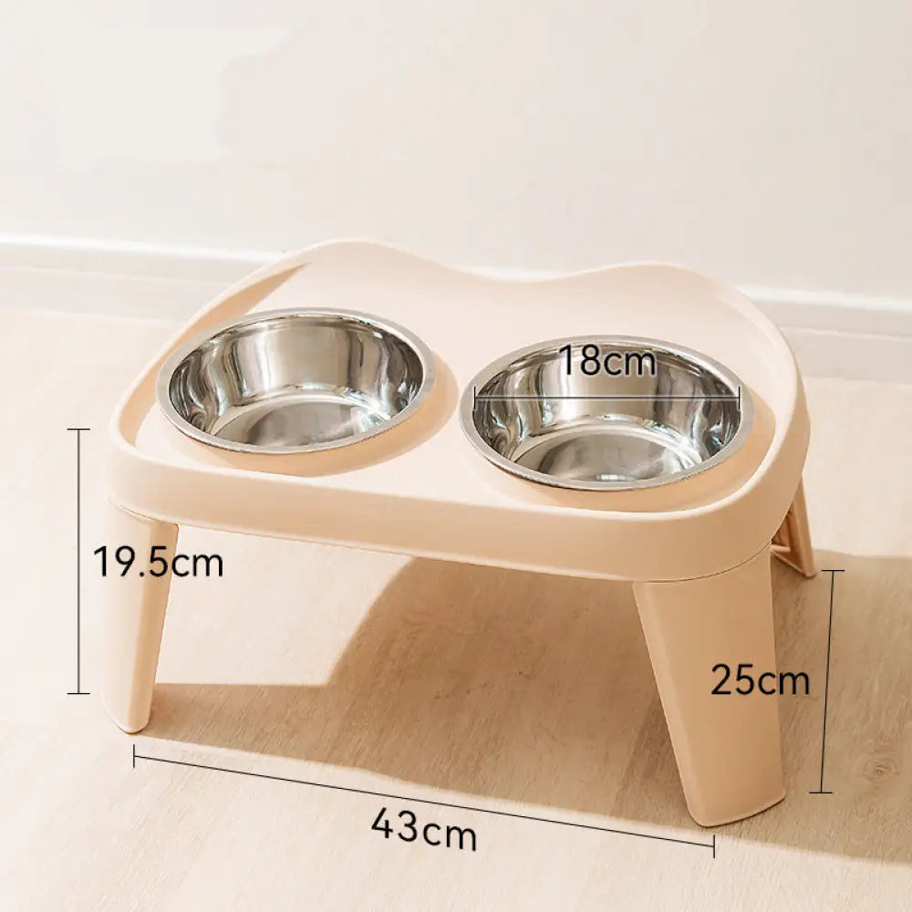 犬用 フードボウル 早食い防止 食器スタンド 水飲み 犬用食器 えさ エサ 選べる2色 ステンレス 折り畳み ベージュ【ステンレスボウル】 / M ペット用品＞おもちゃ