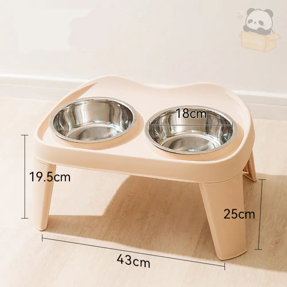 犬用 フードボウル 早食い防止 食器スタンド 水飲み 犬用食器 えさ エサ 選べる2色 ステンレス 折り畳み ベージュ【ステンレスボウル】 / M ペット用品＞おもちゃ