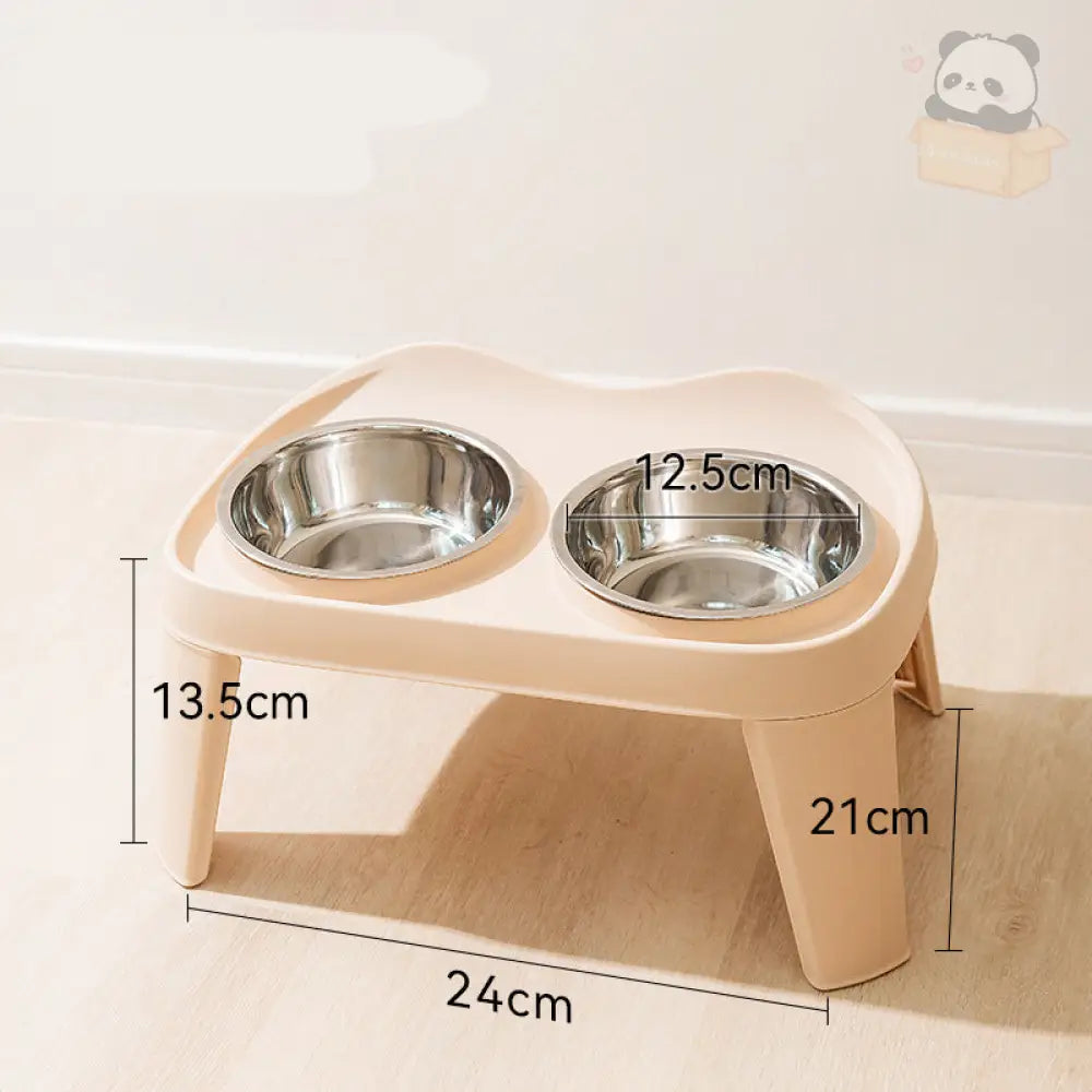 犬用 フードボウル 早食い防止 食器スタンド 水飲み 犬用食器 えさ エサ 選べる2色 ステンレス 折り畳み ベージュ【ステンレスボウル】 / S ペット用品＞おもちゃ