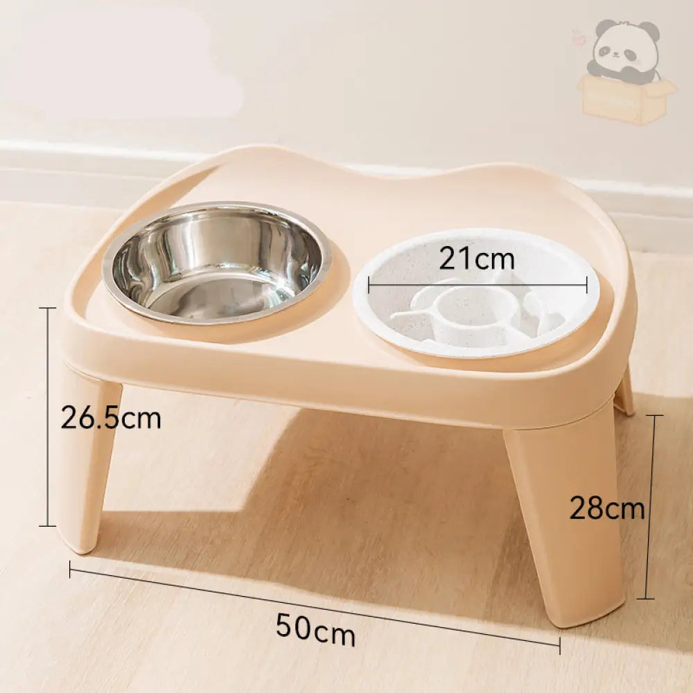 犬用 フードボウル 早食い防止 食器スタンド 水飲み 犬用食器 えさ エサ 選べる2色 ステンレス 折り畳み ベージュ【早食い防止ボウル】 / L ペット用品＞おもちゃ