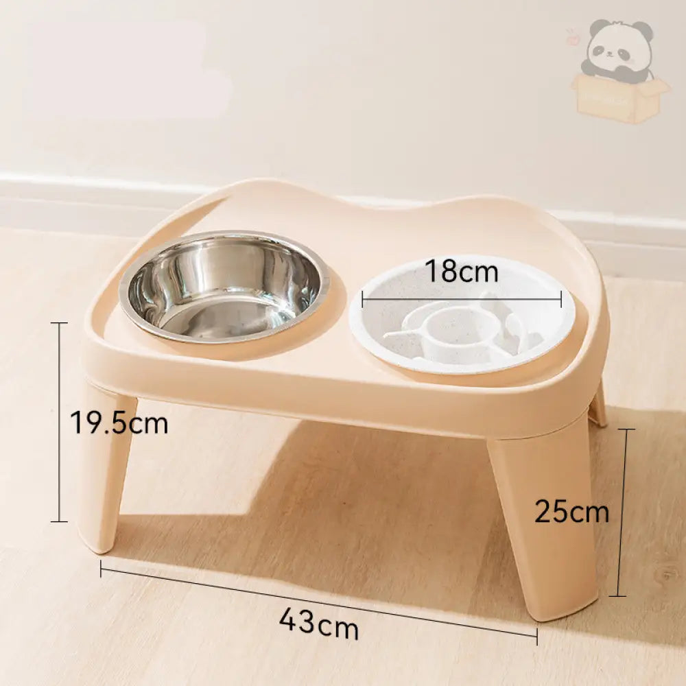 犬用 フードボウル 早食い防止 食器スタンド 水飲み 犬用食器 えさ エサ 選べる2色 ステンレス 折り畳み ベージュ【早食い防止ボウル】 / M ペット用品＞おもちゃ