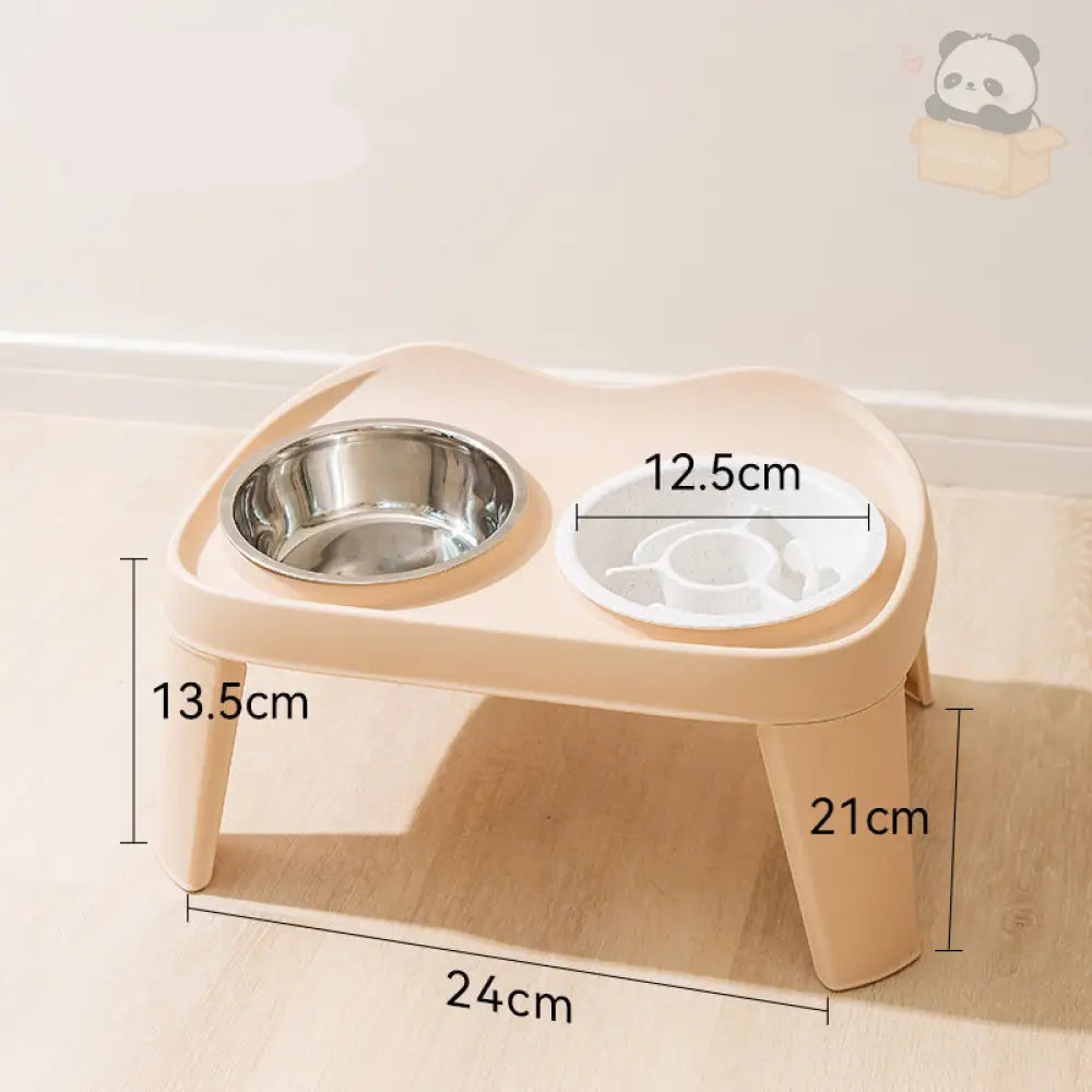 犬用 フードボウル 早食い防止 食器スタンド 水飲み 犬用食器 えさ エサ 選べる2色 ステンレス 折り畳み ベージュ【早食い防止ボウル】 / S ペット用品＞おもちゃ