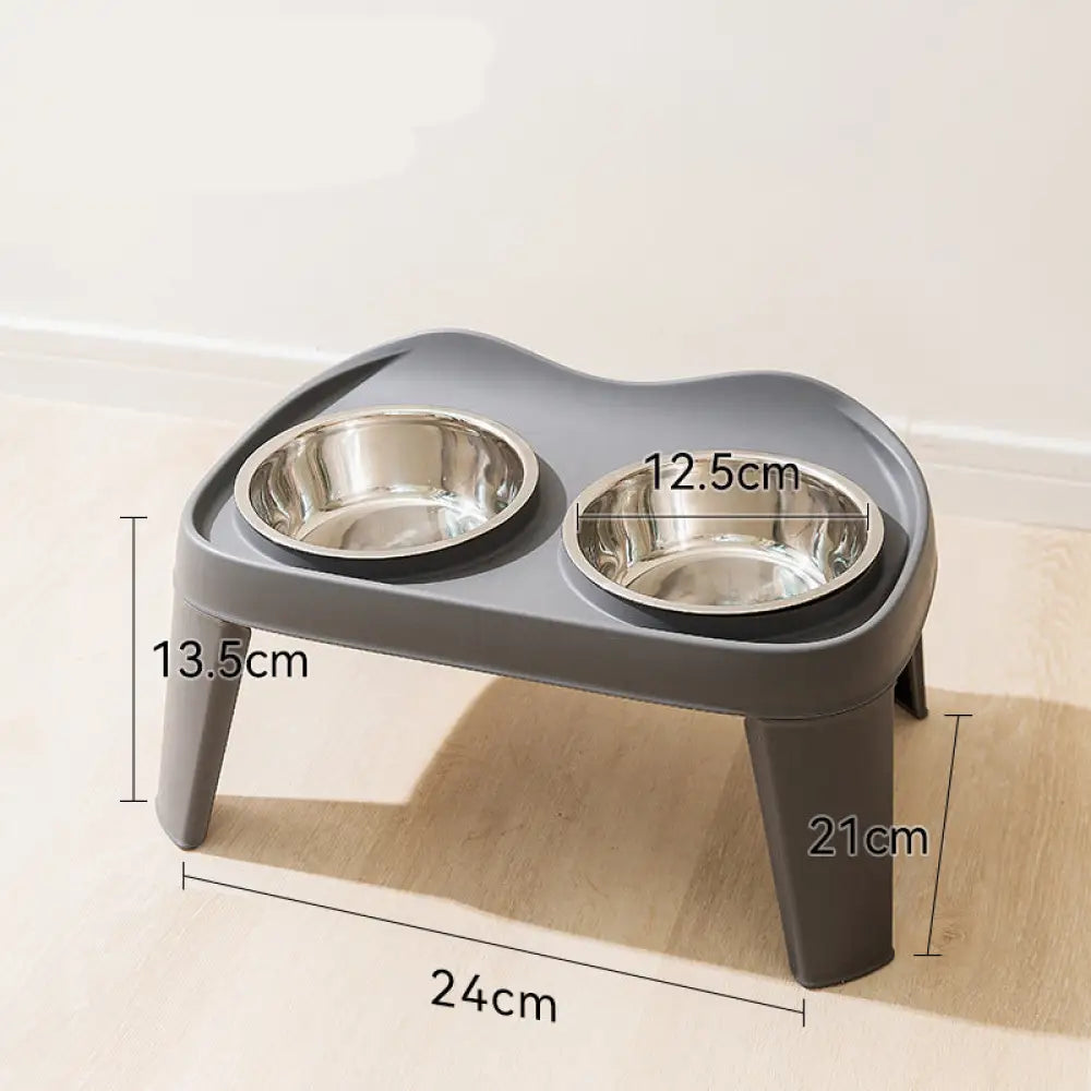 犬用 フードボウル 早食い防止 食器スタンド 水飲み 犬用食器 えさ エサ 選べる2色 ステンレス 折り畳み グレー【ステンレスボウル】 / S ペット用品＞おもちゃ