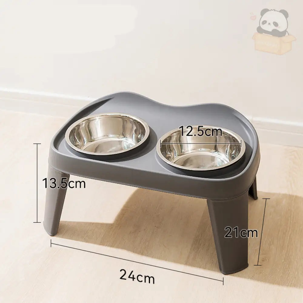 犬用 フードボウル 早食い防止 食器スタンド 水飲み 犬用食器 えさ エサ 選べる2色 ステンレス 折り畳み グレー【ステンレスボウル】 / S ペット用品＞おもちゃ