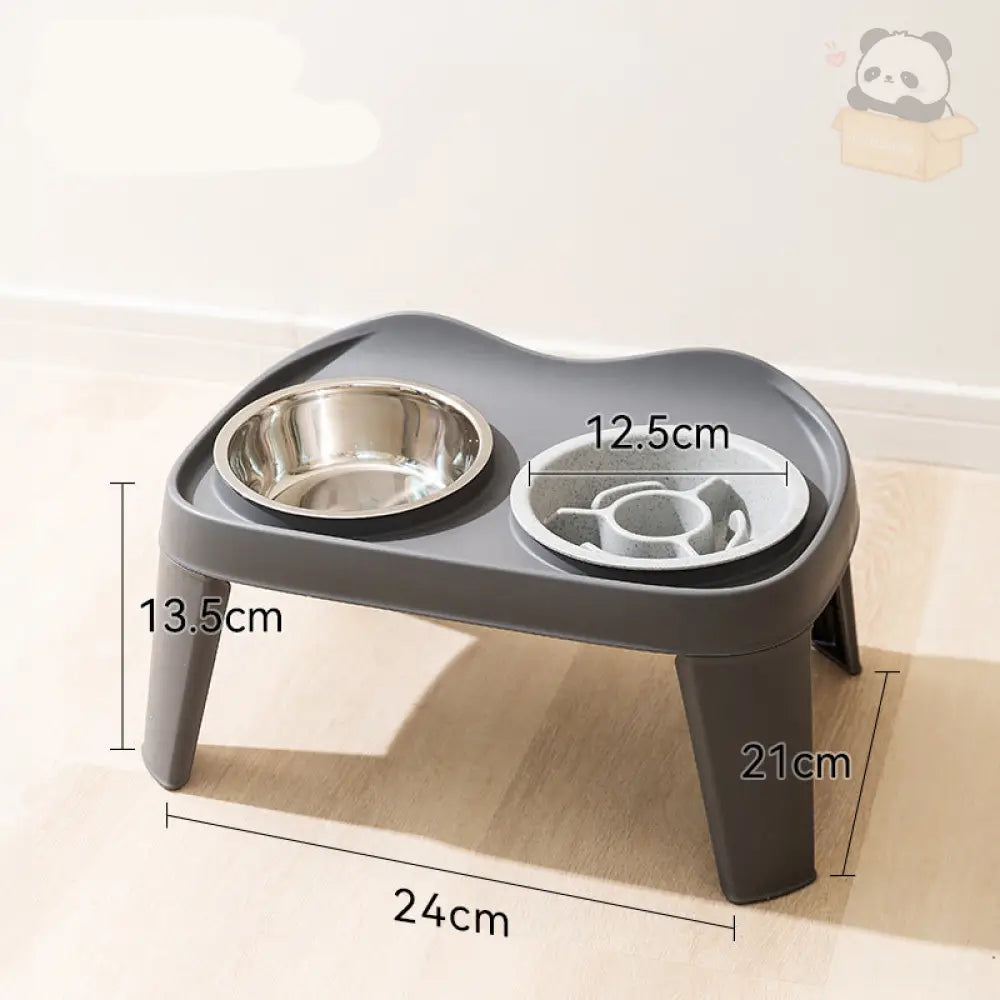 犬用 フードボウル 早食い防止 食器スタンド 水飲み 犬用食器 えさ エサ 選べる2色 ステンレス 折り畳み グレー【早食い防止ボウル】 / S ペット用品＞おもちゃ