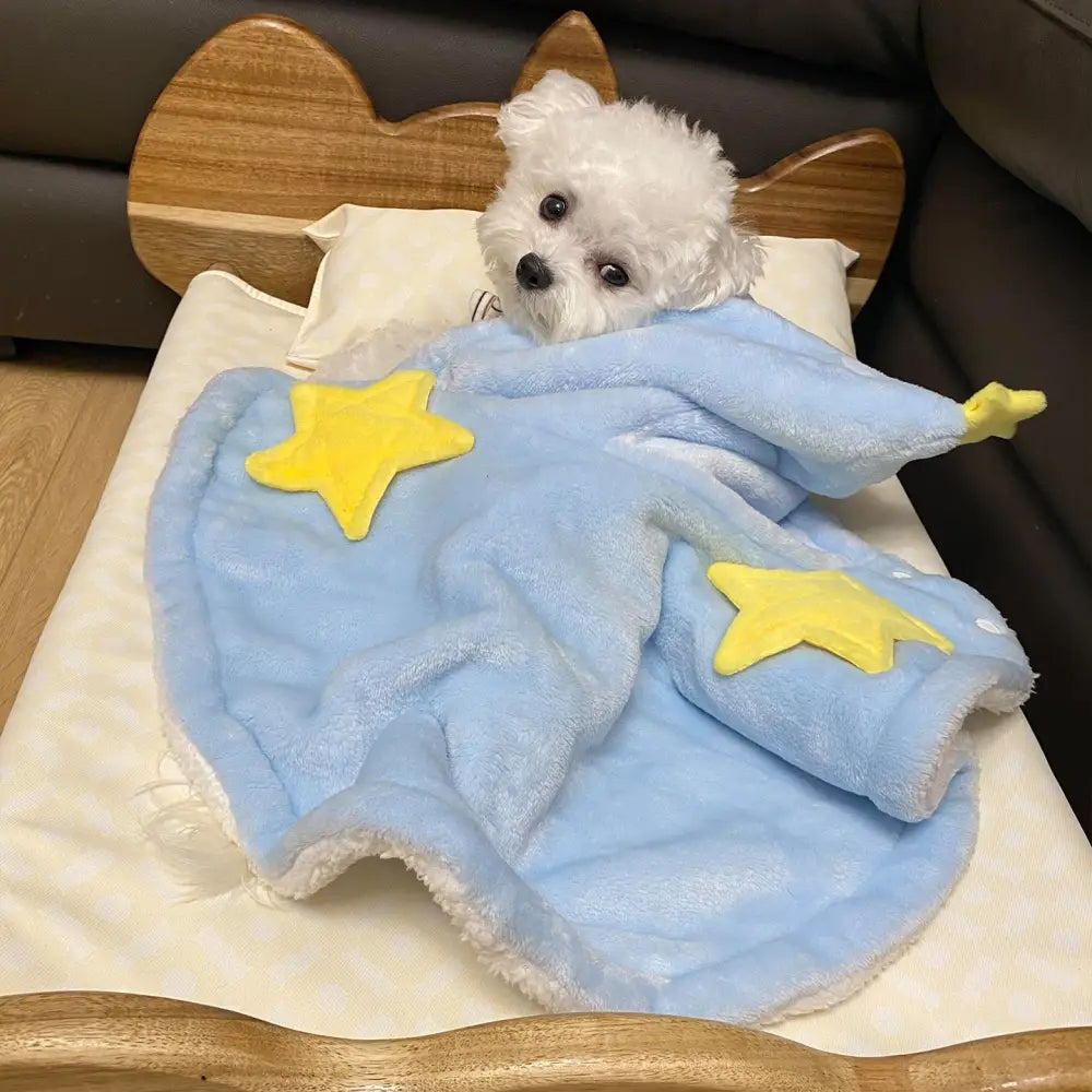 犬用 ケープ マント 秋冬 ペット フリース 毛布 コート 寝具 保温 中小型犬 ビションフリーゼ テディ ID3376 ブルー / S