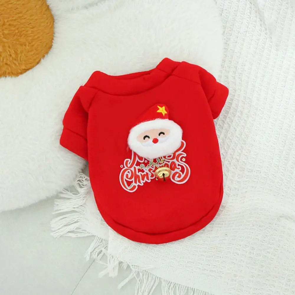 犬用 クリスマス セーター スウェット ビション フリーゼ テディ ベア 猫用 冬 保温 厚手 クリスマス ニット セーター 小型犬 ID3124 レッド / XS