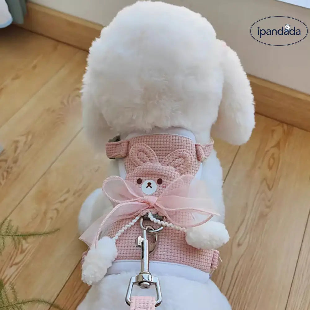 犬用 ペット用 ハーネス リード 小型 犬・猫対応 散歩 お出かけ 簡単装着 おしゃれ かわいい 可愛い ハーネス 犬具 ID4387 ペット用品＞ハーネス・リード