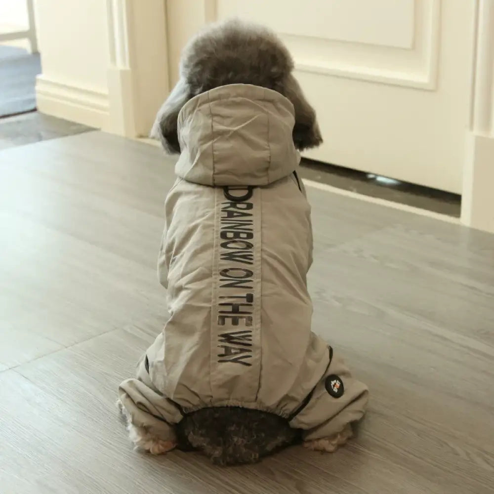 犬用 秋冬服 フルボディ コート ペットウェア 小型犬用 ビション・フリーゼ テディベア 冬用 服 ID3557 グレー / S