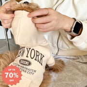 犬用 秋冬 韓国風 保温 フード付き スウェットシャツ ペット用 猫 小型犬 ビションフリーゼ テディベア ID3250 アプリコット / XS