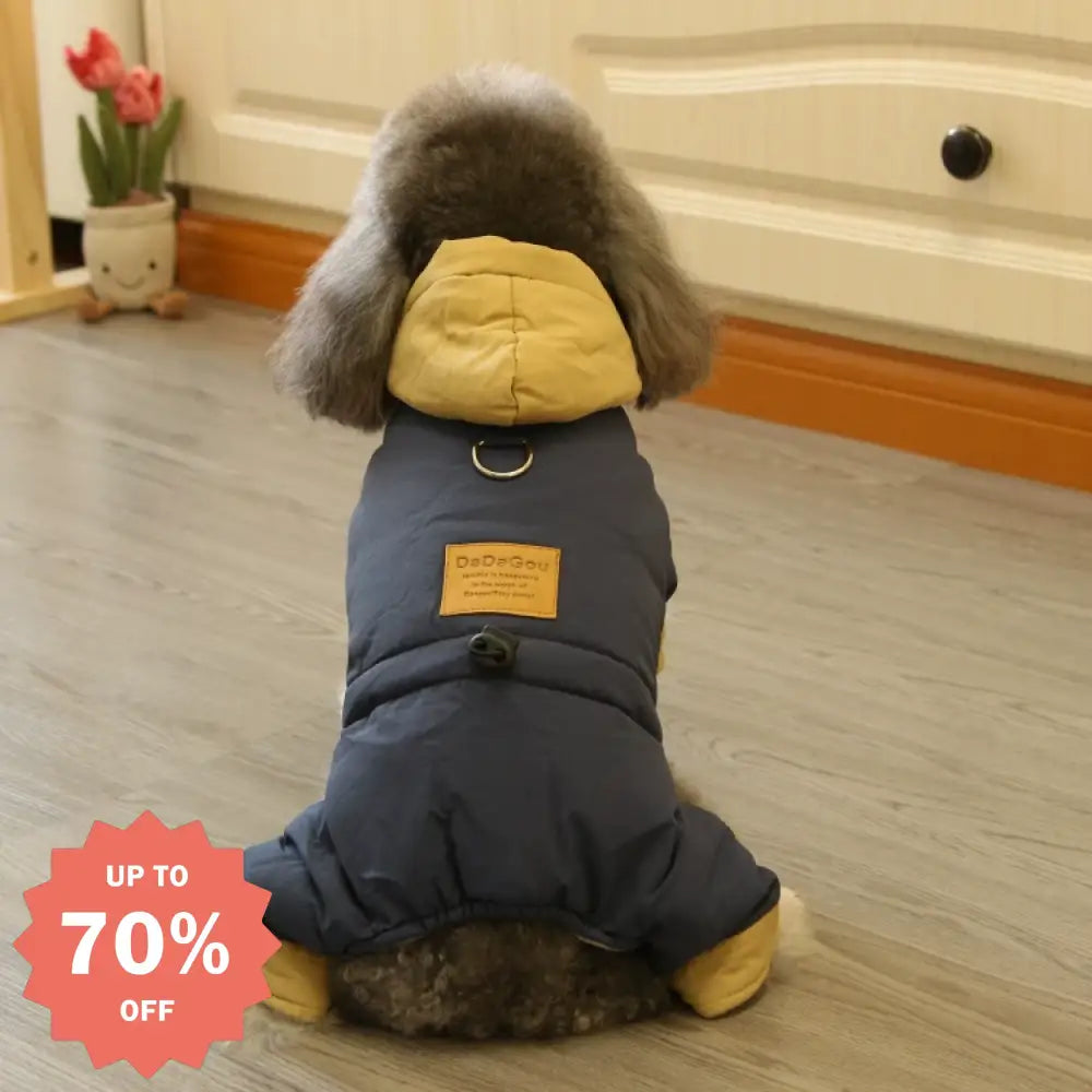 犬用 秋冬 韓国風 四足 小型犬 コットンジャケット ビションフリーゼ テディベア ペットウェア 冬用 ID3244 ネイビー / S ペット用品＞ウェア