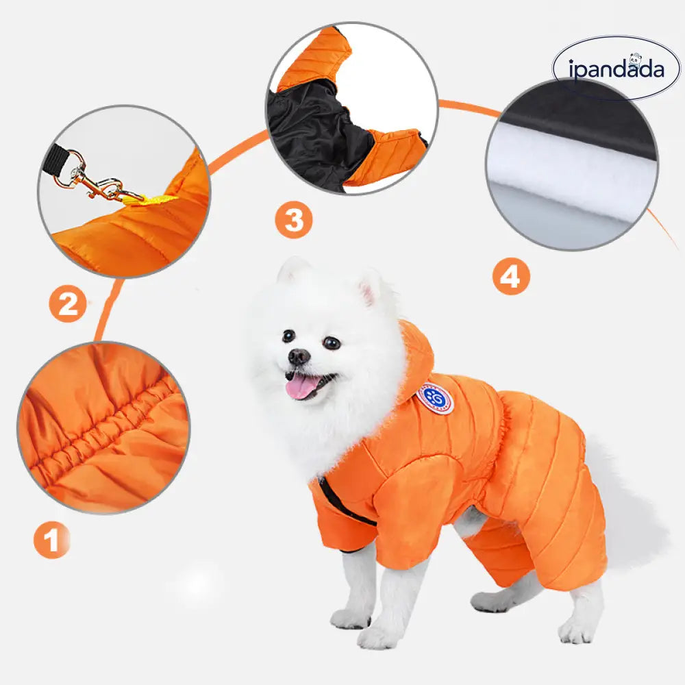 犬用 秋冬 コットン ジャケット 小型犬 テディ ビション フォックス ペキニーズ 冬用 保温 防水 四脚 ウェア ID3216