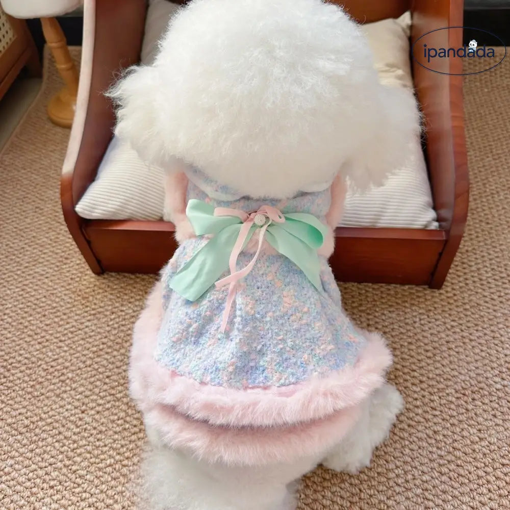 犬用 秋冬ウェア 猫用 プリンセスドレス ハーネス 小型犬 テディペット用 ID3309