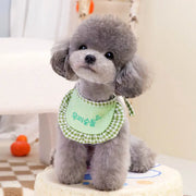 ID1174 犬用 スタイ 韓国風 おしゃれ 三角スカーフ よだれかけ ペットアクセサリー 吸水性 洗える 多色展開 ペットウェアコーデ グリーン / S（きじのながさ11cm） ペット用品＞おもちゃ