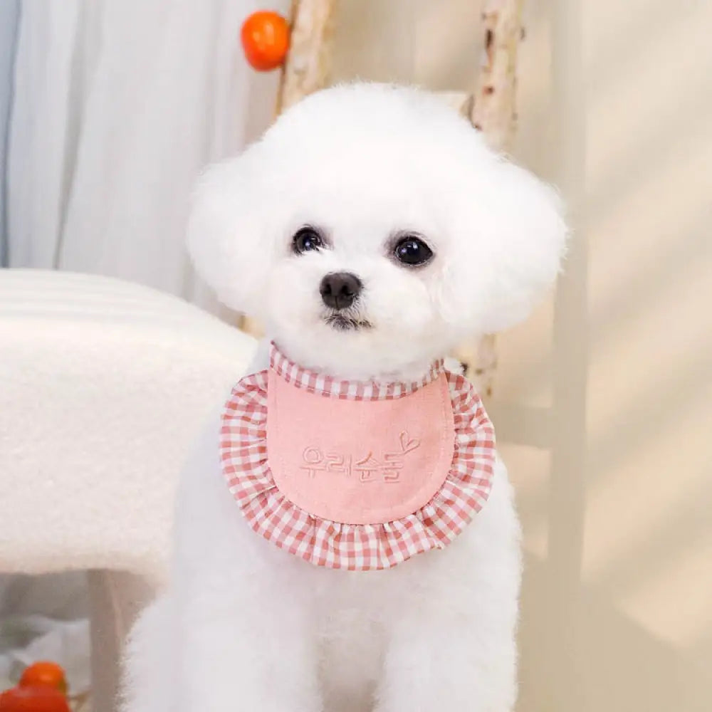 ID1174 犬用 スタイ 韓国風 おしゃれ 三角スカーフ よだれかけ ペットアクセサリー 吸水性 洗える 多色展開 ペットウェアコーデ ピンク / S（きじのながさ11cm） ペット用品＞おもちゃ