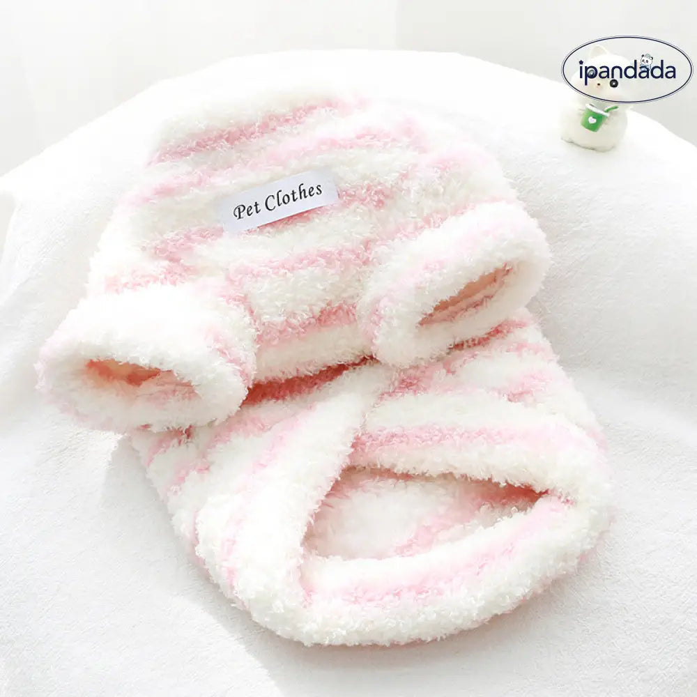 秋冬 厚手 保温 ストライプ セーター 猫犬兼用 ビションフリーゼ シュナウザー テディ ドッグウェア ID2536