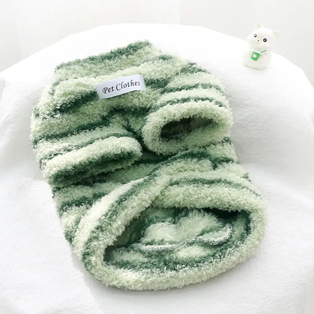 秋冬 厚手 保温 ストライプ セーター 猫犬兼用 ビションフリーゼ シュナウザー テディ ドッグウェア ID2536