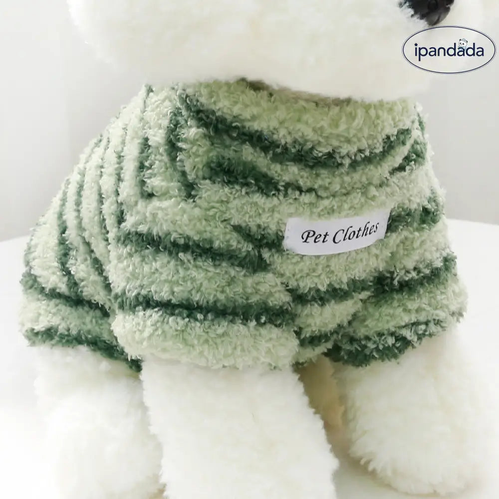 秋冬 厚手 保温 ストライプ セーター 猫犬兼用 ビションフリーゼ シュナウザー テディ ドッグウェア ID2536