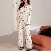 【全7タイプから選べる】 パジャマ レディース 長袖 春秋 薄手 カーディガン かわいい おしゃれ 部屋着 セット 二点セット 柔らかい 肌触り良好 プレゼント 女性 ID4401 レディース＞セットアップ