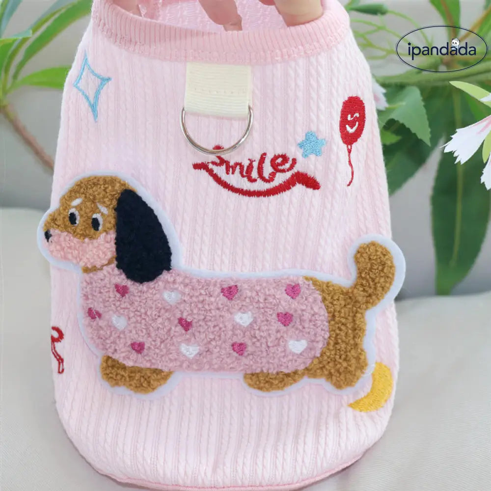 犬の服 春秋 新作 可愛い カラフル ダックスフンド ベスト 牽引リング付き テディ ベア ビション 小型犬の服 ID2623