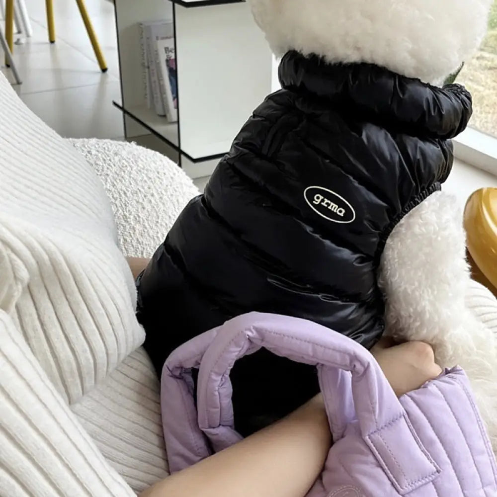 犬の服 ダウンベスト コート 小型犬 ジャケット ドッグウェア ペット おしゃれ かわいい 防寒 防風 寒さ対策 トイプードル チワワ ブラック / XS（対応体重0.65-1.2KG） ペット用品＞ウェア