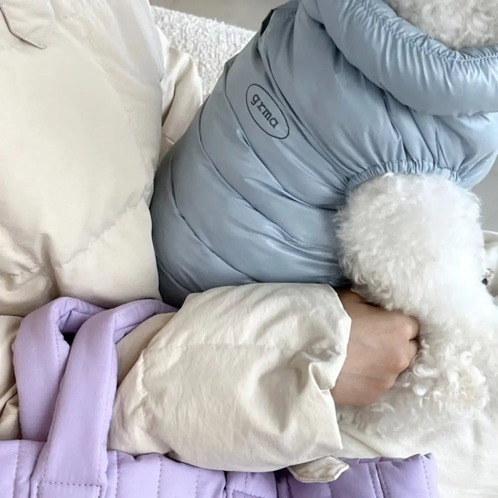犬の服 ダウンベスト コート 小型犬 ジャケット ドッグウェア ペット おしゃれ かわいい 防寒 防風 寒さ対策 トイプードル チワワ ブルー / XS（対応体重0.65-1.2KG） ペット用品＞ウェア