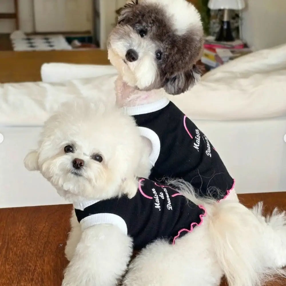 犬の服 ペット服 春夏用 刺繍 クマ柄 ビションフリーゼ 猫用 タンク
